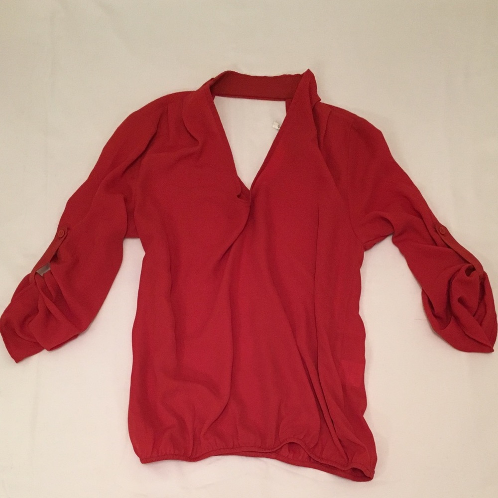Rust color V neck top